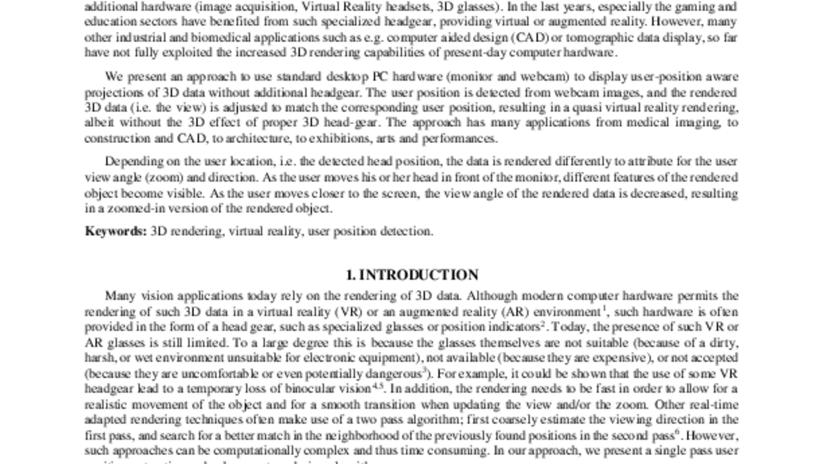 Benutzerpositionsabhängige 3D-Daten-Anzeige