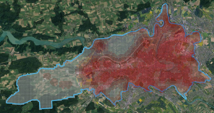 Visualisierung ÖV Güteklassen für Bern