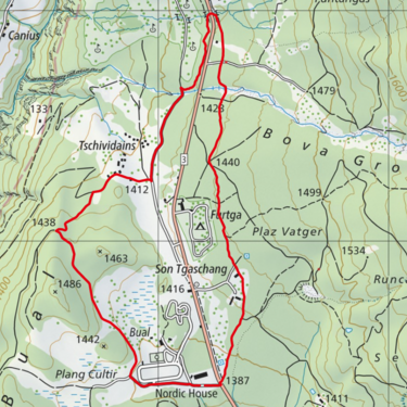 Der Streckenplan T4 Kids Race des FHGR Trail Run.