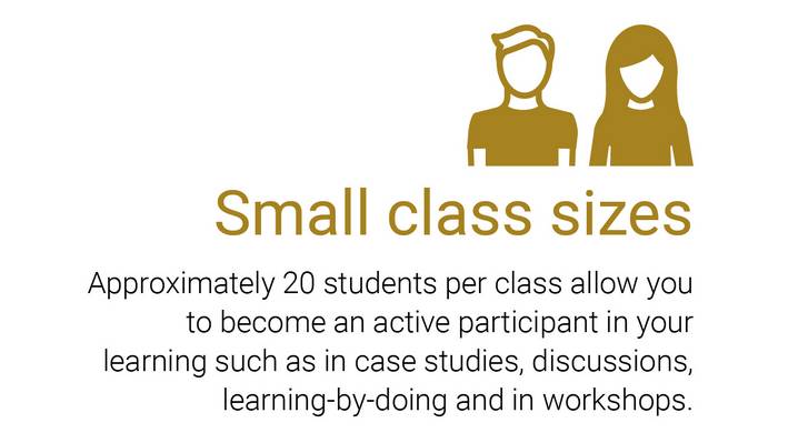 Small class sizes when studying tourism and hospitality management.
