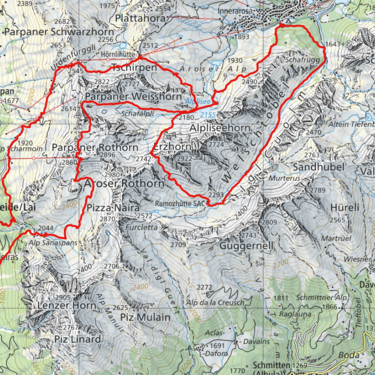 Der Streckenplan T50 des FHGR Trail Run.