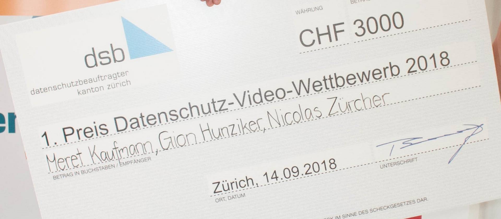 Gewinn Datenschutz-Video-Wettbewerb