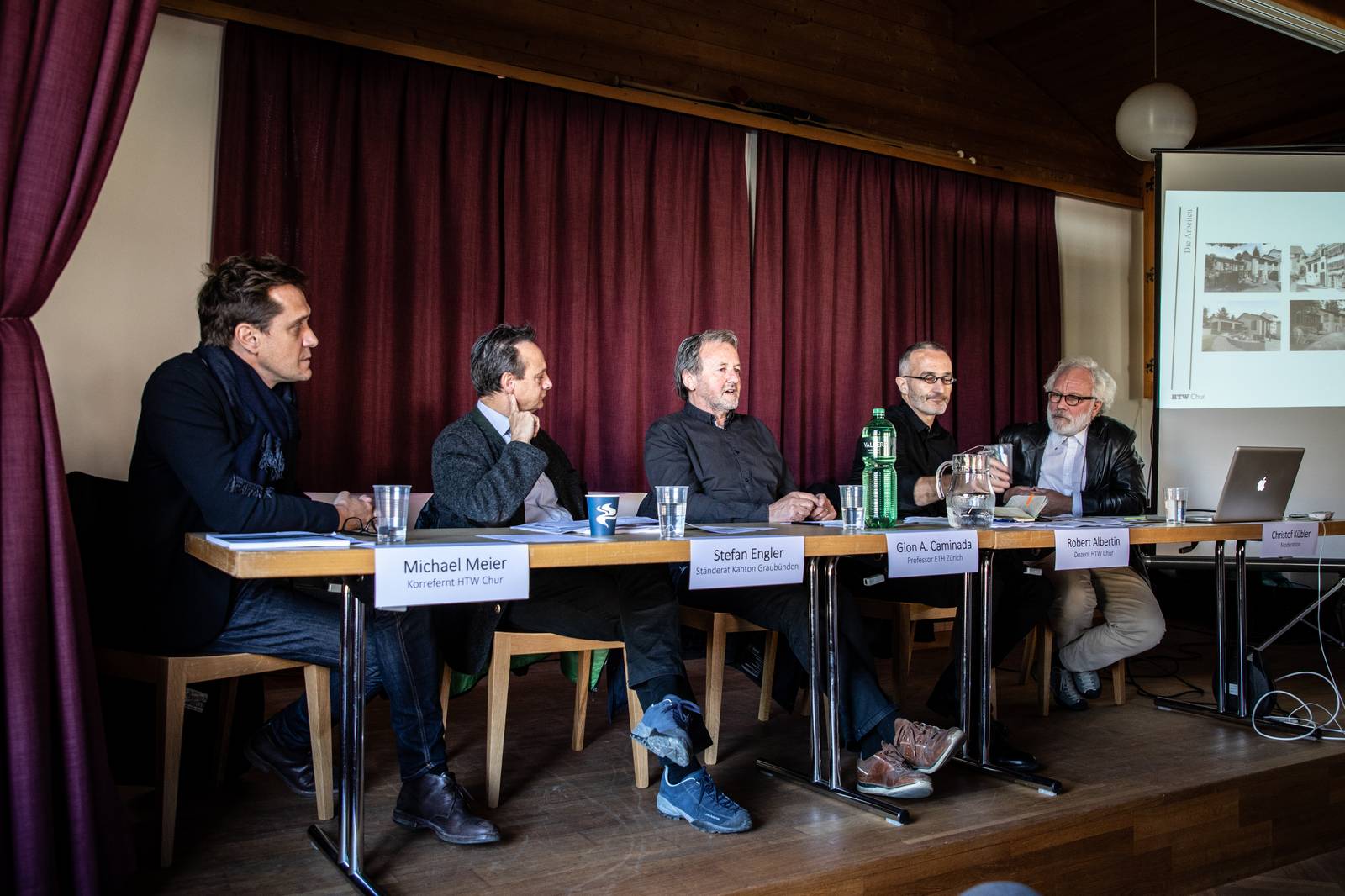 Podiumsgespräch mit Christof Kübler, Robert Albertin, Gion A. Caminada, Stefan Engler und Michael Meier