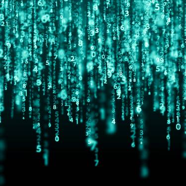 Data technology background. Big data visualization. Flow of data. Information code. Background in a matrix style. 4k rendering.