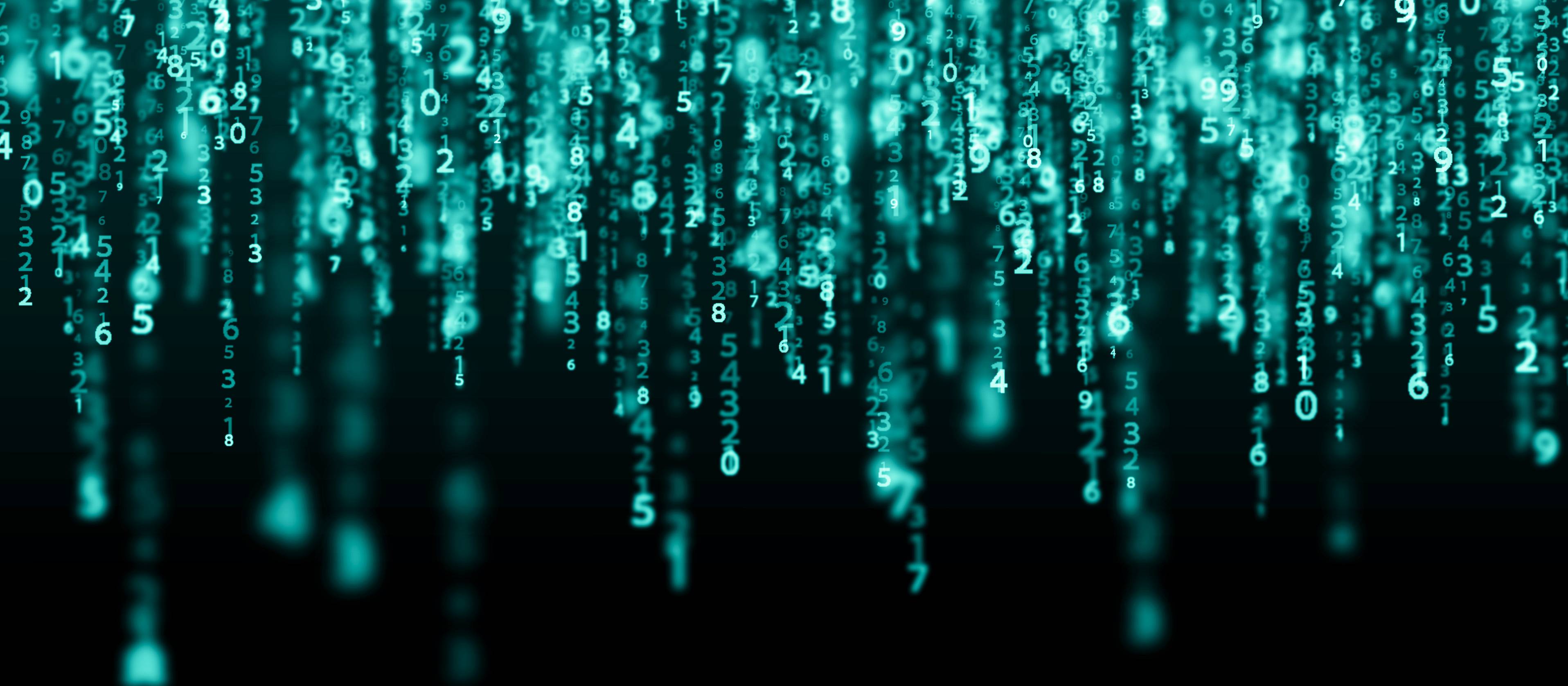 Data technology background. Big data visualization. Flow of data. Information code. Background in a matrix style. 4k rendering.