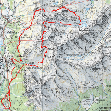 Der Streckenplan T30 des FHGR Trail Run.