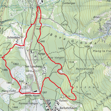 Der Streckenplan T6 Prolog des FHGR Trail Run.