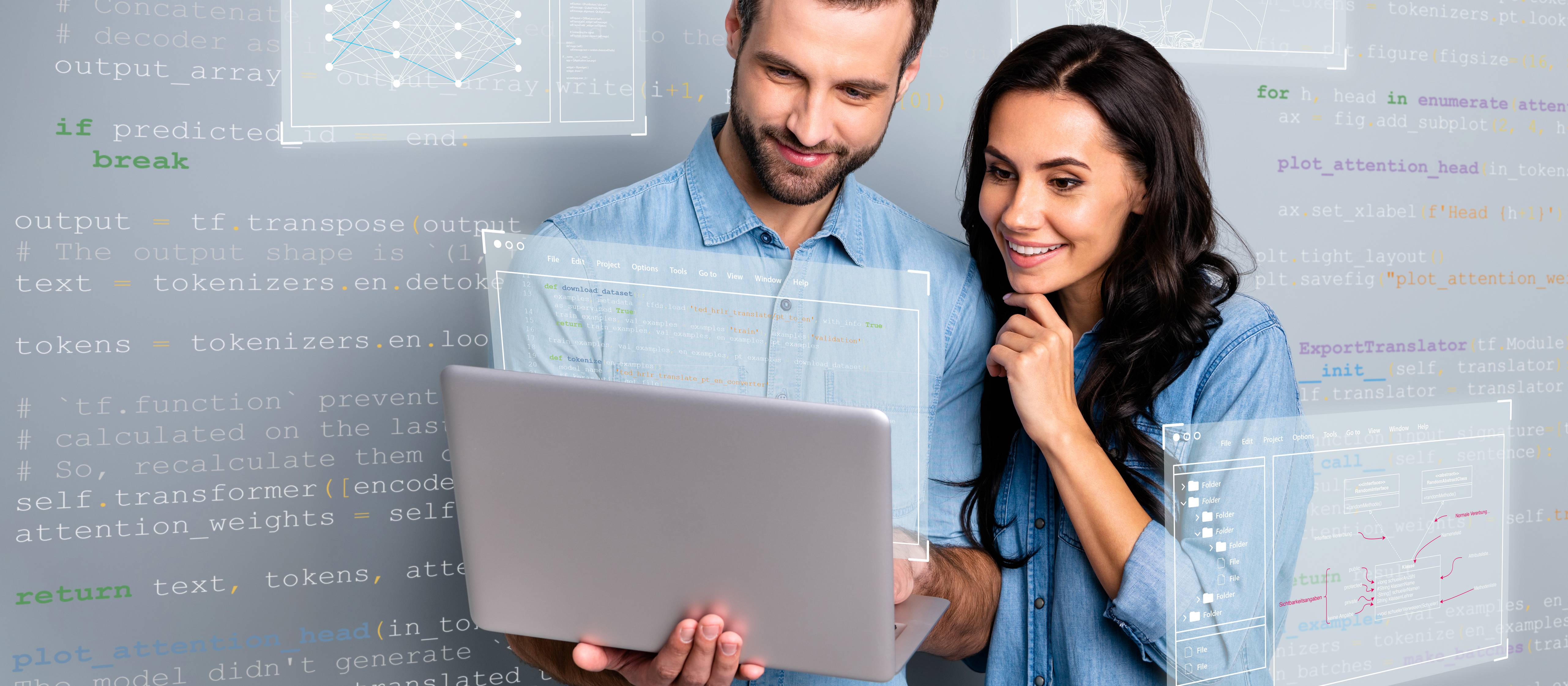 Studierende im Studium Software Engineering Studierende bei einer praktischen Arbeit