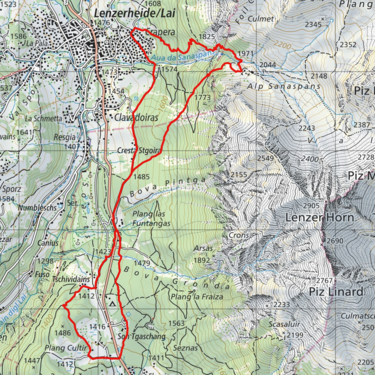 Der Streckenplan T14 des FHGR Trail Run.