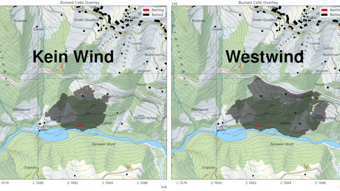 FHGR Projekt Waldbrandsimulator: Ausbreitung FHGR Projekt Waldbrandsimulator: Ausbreitung