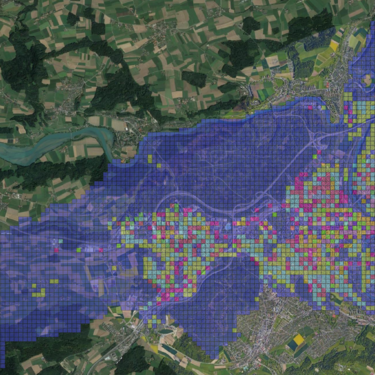 Visualisierung des Clustering verschiedener Handlungsfelder für Bern
