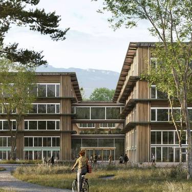 [Translate to Rumantsch:] Fachhochschulzentrum Graubünden in Chur: eine Visualisierung