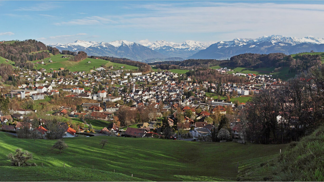 Undatierte Luftaufnahme des Dorfkerns der Gemeinde Wald ZH / ©Gemeinde Wald ZH